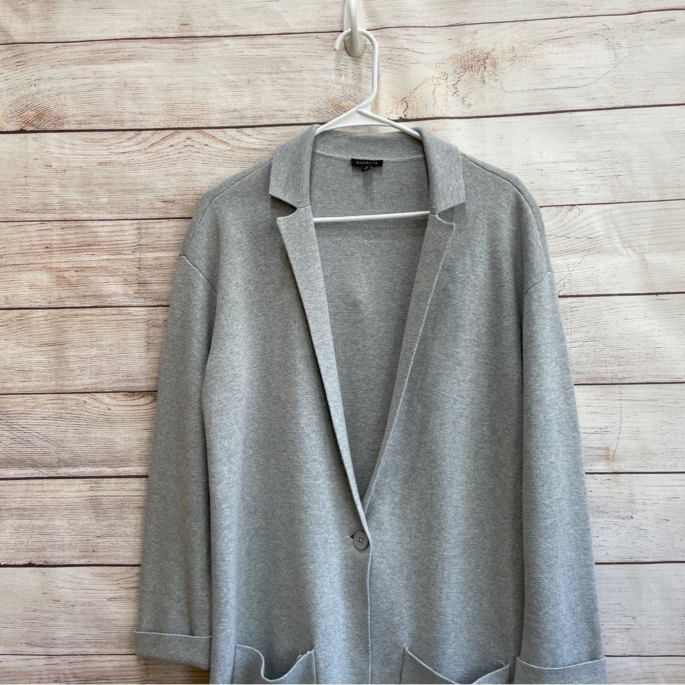 TALBOTS LONG LINE COTTON SWEATER IN‎ GRAY - Picture 2 of 8